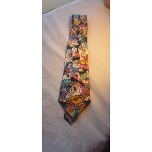 Vintage Disney Snow White Seven Dwarfs Silk Tie Balancine Novelty Necktie 90s Ma